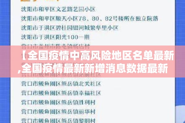【全国疫情中高风险地区名单最新,全国疫情最新新增消息数据最新】