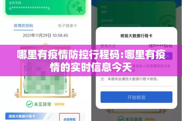 哪里有疫情防控行程码:哪里有疫情的实时信息今天