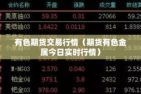 有色期货交易行情(期货有色金属今日实时行情) 有色期货交易行情(期货有色金属今日实时行情)