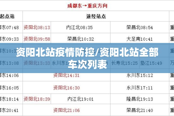 资阳北站疫情防控/资阳北站全部车次列表