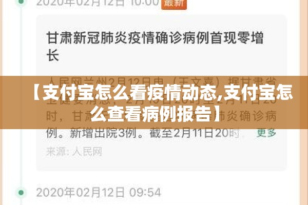 【支付宝怎么看疫情动态,支付宝怎么查看病例报告】