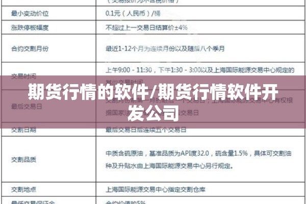 期货行情的软件/期货行情软件开发公司 期货行情的软件/期货行情软件开发公司