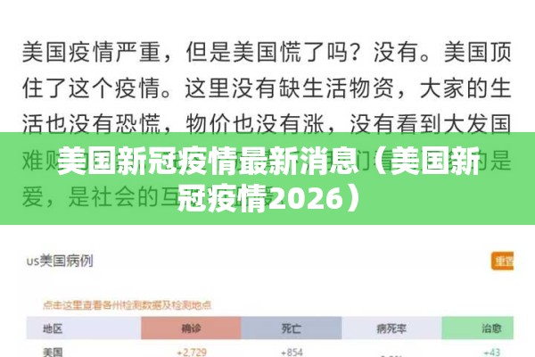美国新冠疫情最新消息（美国新冠疫情2026）