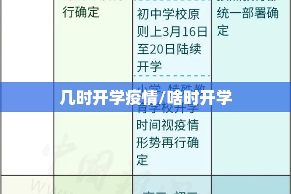 几时开学疫情/啥时开学