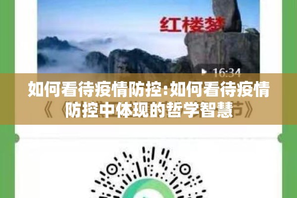 如何看待疫情防控:如何看待疫情防控中体现的哲学智慧