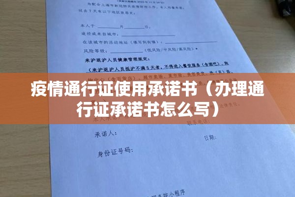 疫情通行证使用承诺书（办理通行证承诺书怎么写）