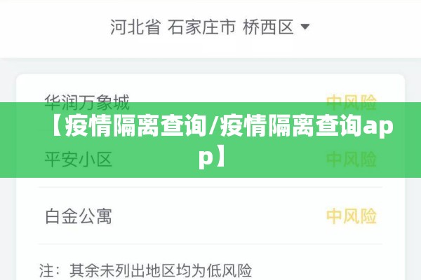 【疫情隔离查询/疫情隔离查询app】 【疫情隔离查询/疫情隔离查询app】
