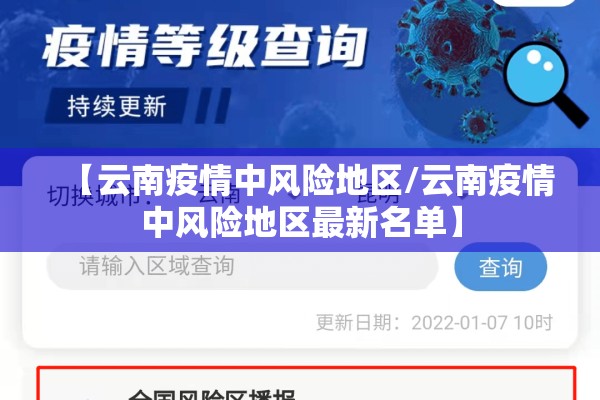 【云南疫情中风险地区/云南疫情中风险地区最新名单】