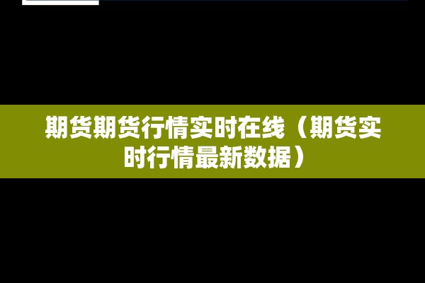 期货期货行情实时在线（期货实时行情最新数据）