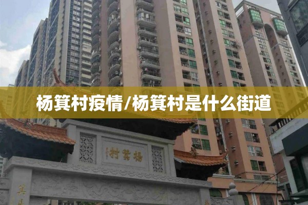 杨箕村疫情/杨箕村是什么街道